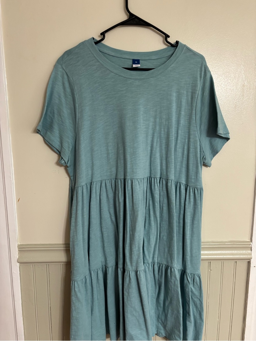 Old Navy Mint Green Tiered Short Sleeve Dress